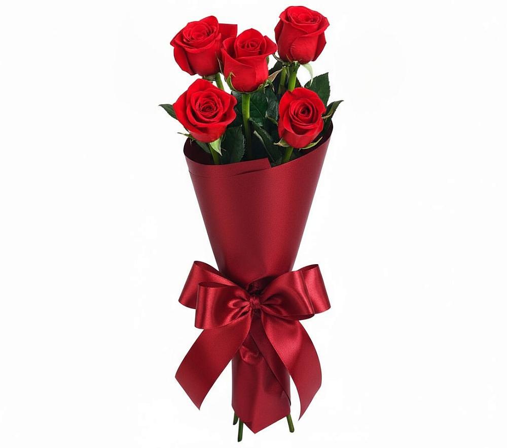 Букет 5 Красных роз Эдлесс Лав в Жуковский