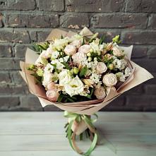 Букет цветов из:  Альстромерии, Розы и Хризантемы в Жуковский