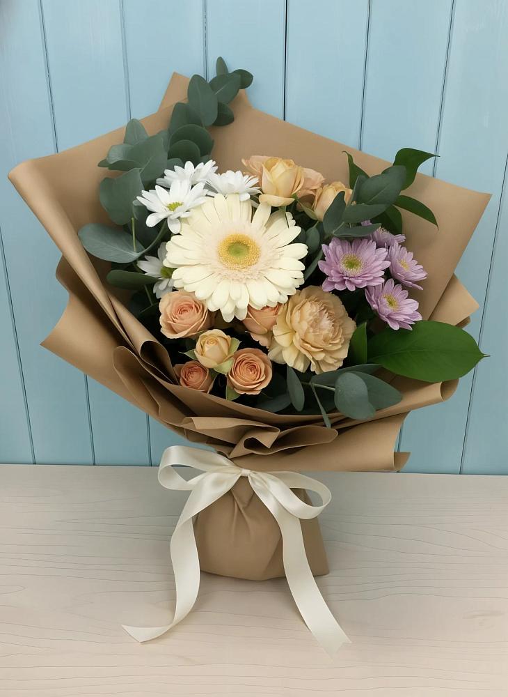 Букет цветов из: Герберы и Хризантемы в Жуковский