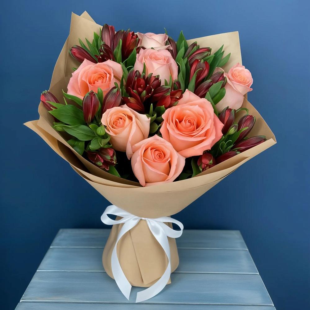 Букет цветов из: Розы и Альстромерии в Жуковский