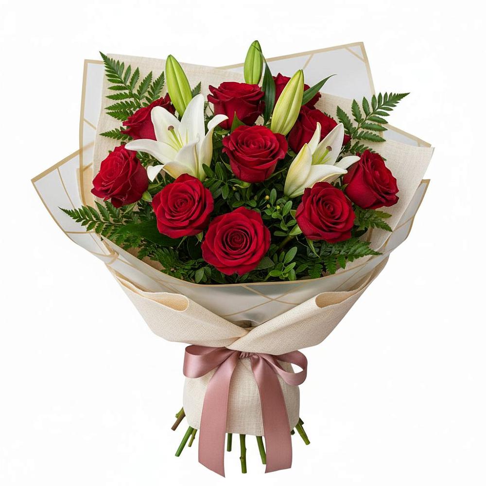 Букет цветов из: Лилии и Розы в Жуковский