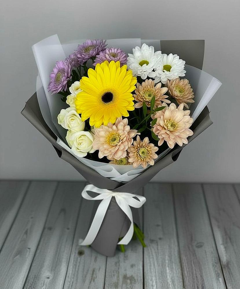Букет цветов из: Розы, Герберы и Хризантемы в Жуковский