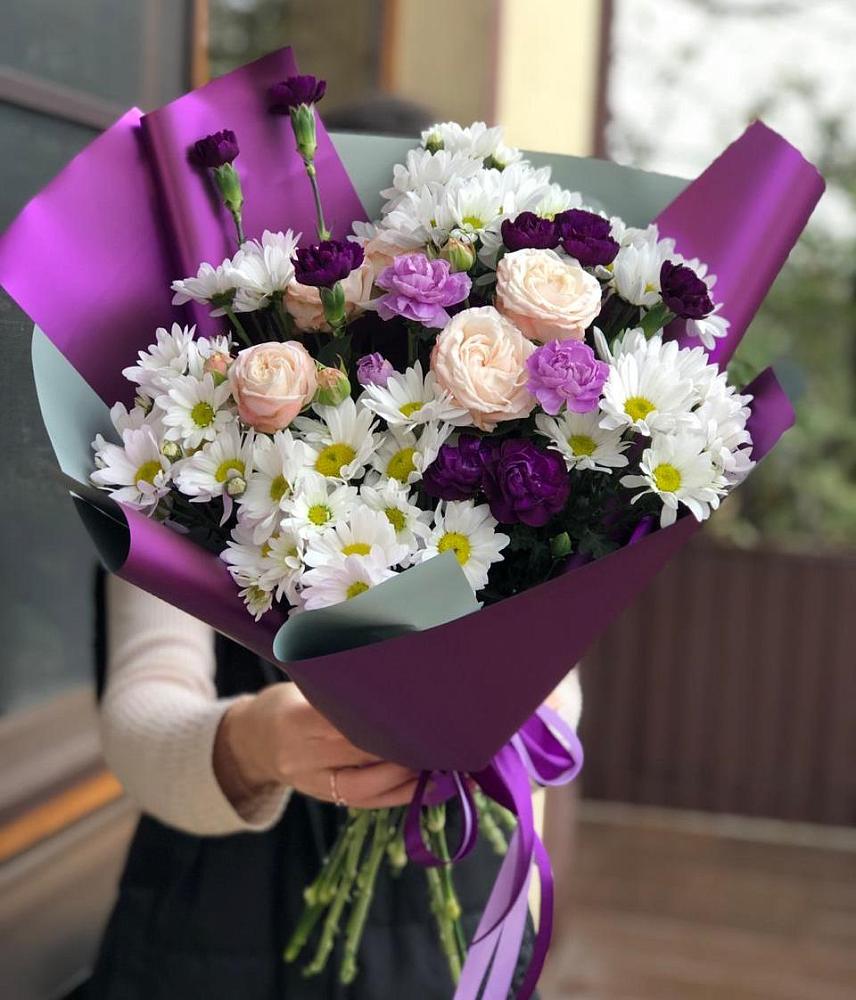 Букет цветов из: Хризантемы, Гвоздики и Розы в Жуковский