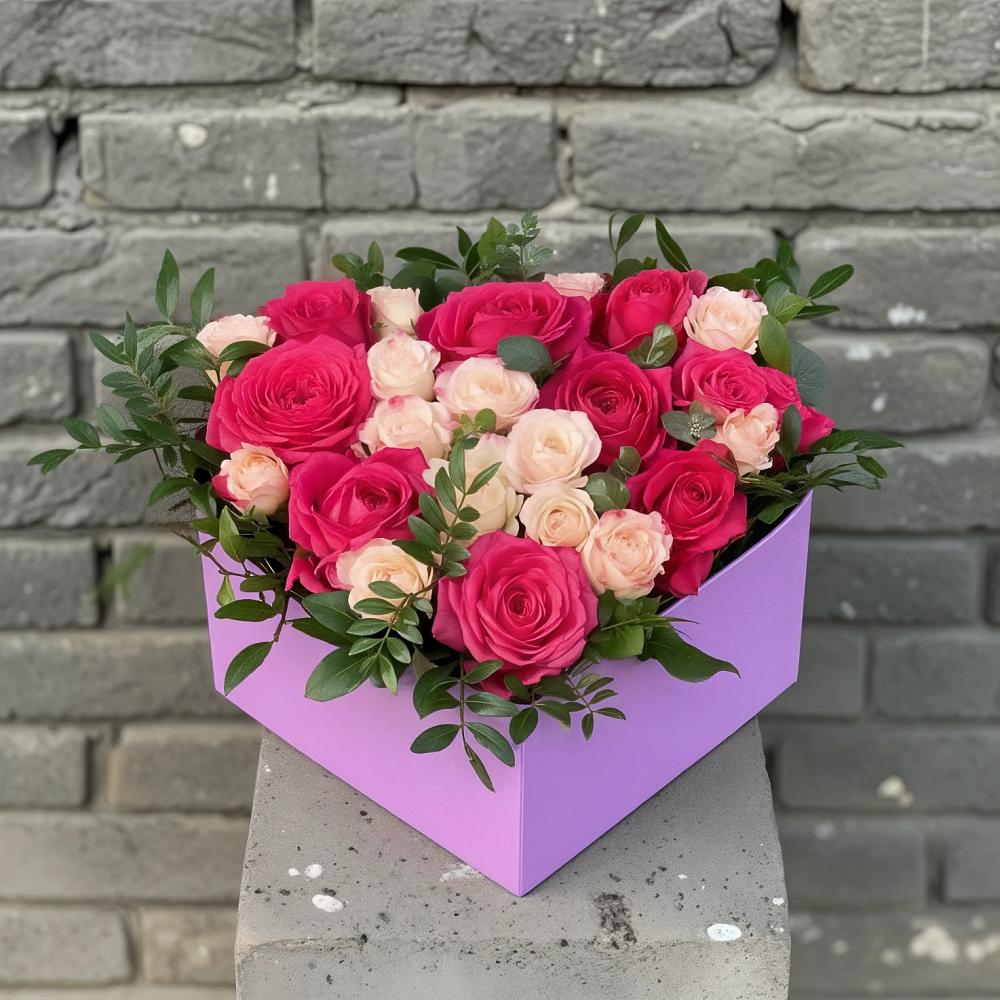 Цветочная композиция из Розы в коробке в Жуковский
