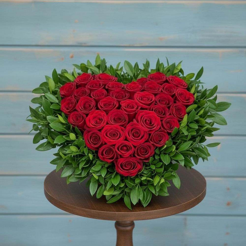 Цветочная композиция из Розы в виде сердца в Жуковский