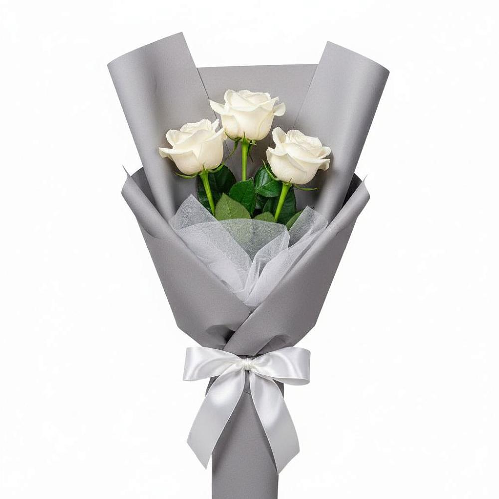 Букет 3 белые розы в Жуковский