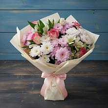 Букет цветов из:  Хризантемы, Альстромерии и Розы #REPLACE_PRED# Жуковский