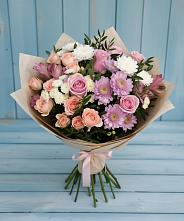 Букет цветов из:  Хризантемы, Розы и Альстромерии в Жуковский