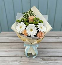 Букет цветов из:  Герберы, Розы и Хризантемы в Жуковский