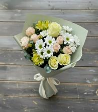 Букет цветов из:  Альстромерии, Розы и Хризантемы в Жуковский