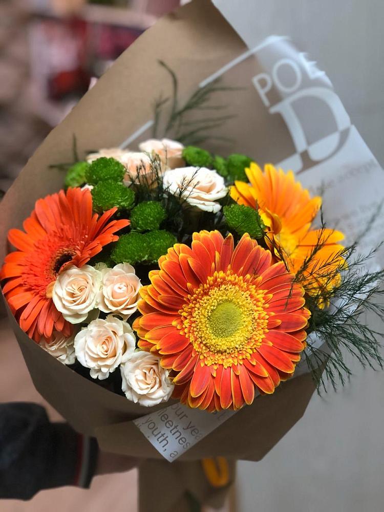 Букет цветов из: Герберы, Хризантемы и Розы в Жуковский