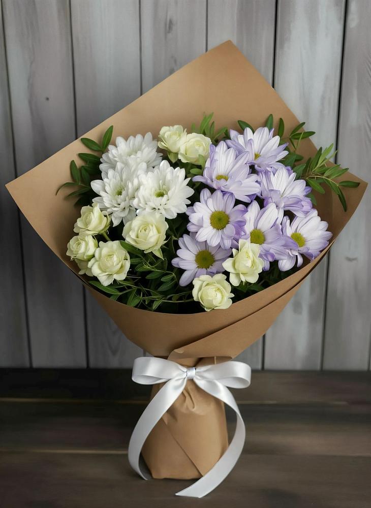 Букет цветов из: Хризантемы и Розы в Жуковский