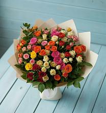 Букет Микс из разноцветных кустовых роз в Жуковский
